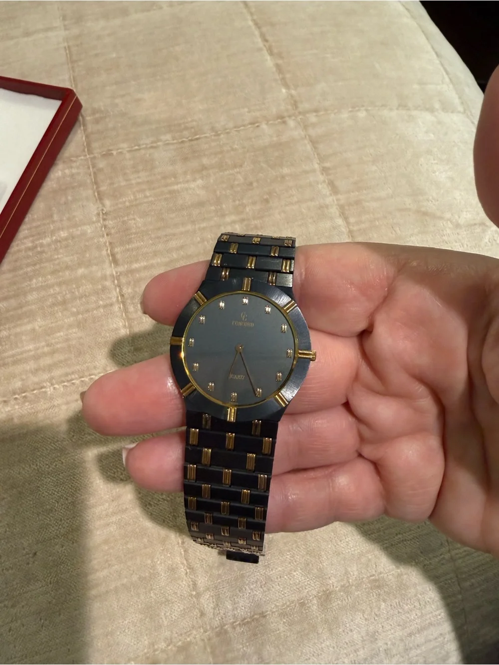 Concord special edition black and gold watch